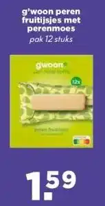 MCD Supermarkt g'woon peren fruitijsjes met perenmoes aanbieding