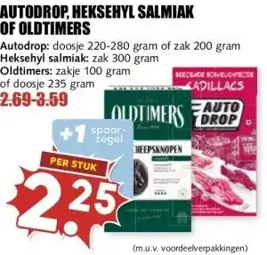 MCD Supermarkt AUTODROP, HEKSEHYL SALMIAK OF OLDTIMERS aanbieding