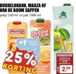 MCD Supermarkt DUBBELDRANK, MAAZA OF VAN DE BOOM SAPPEN aanbieding
