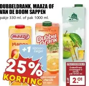 MCD Supermarkt DUBBELDRANK, MAAZA OF VAN DE BOOM SAPPEN aanbieding