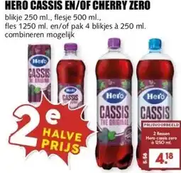 MCD Supermarkt HERO CASSIS EN/OF CHERRY ZERO aanbieding