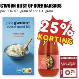 MCD Supermarkt GWOON RIJST OF ROERBAKSAUS aanbieding