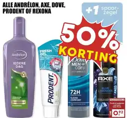 MCD Supermarkt ALLE ANDRÉLON, AXE, DOVE, PRODENT OF REXONA aanbieding