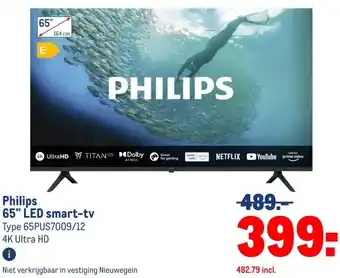 Makro Philips 65 LED smart-tv aanbieding
