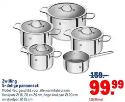Makro Zwilling 5-delige pannenset aanbieding