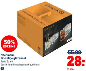 Makro Nachmann 12-delige glazenset aanbieding