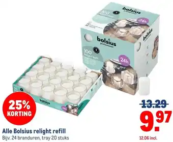 Makro Alle Bolsius relight refill aanbieding