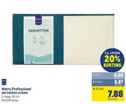 Makro Metro Professional servetten crème aanbieding