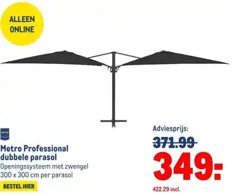Makro Metro Professional dubbele parasol aanbieding