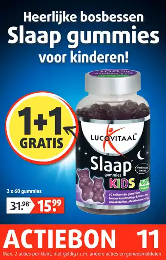 Lucovitaal Heerlijke bosbessen Slaap gummies voor kinderen! aanbieding