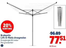 Makro Brabantia Lift-O-Matic droogmolen aanbieding
