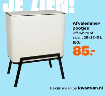 Kwantum Afvalemmer pootjes aanbieding
