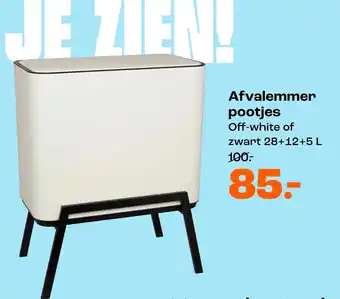 Kwantum Afvalemmer pootjes aanbieding