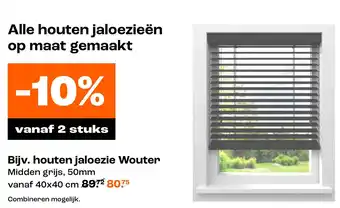 Kwantum Alle houten jaloezieën op maat gemaakt aanbieding