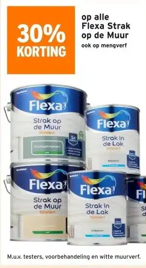 GAMMA 30% korting op alle Flexa strak op de muur aanbieding