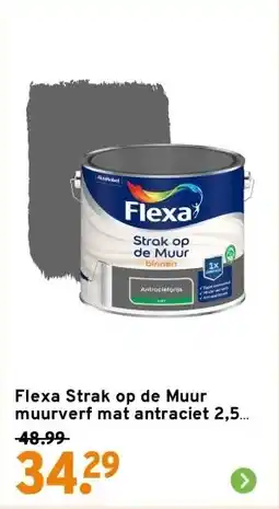 GAMMA Flexa Strak op de Muur muurverf mat antraciet 2,5 liter aanbieding