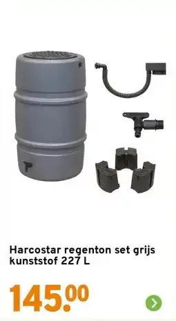 GAMMA Harcostar regenton set grijs kunststof 227 L aanbieding