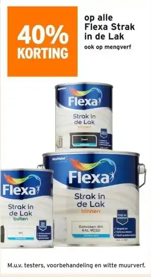 GAMMA 40% korting op alle Flexa strak in de lak aanbieding