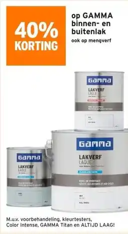 GAMMA 40% korting op gamma binnen- en buitenlak aanbieding
