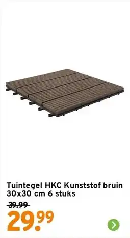 GAMMA Tuintegel HKC Kunststof bruin 30x30 cm 6 stuks aanbieding