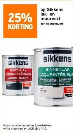 GAMMA 25% KORTING op Sikkens lak- en muurverf aanbieding