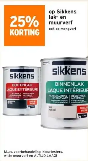 GAMMA 25% KORTING op Sikkens lak- en muurverf aanbieding