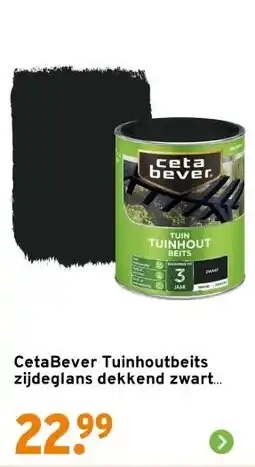 GAMMA CetaBever Tuinhoutbeits zijdeglans dekkend zwart 750 ml aanbieding