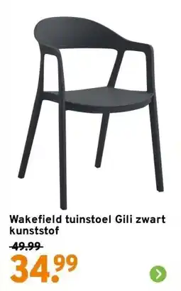 GAMMA Wakefield tuinstoel Gili zwart kunststof aanbieding
