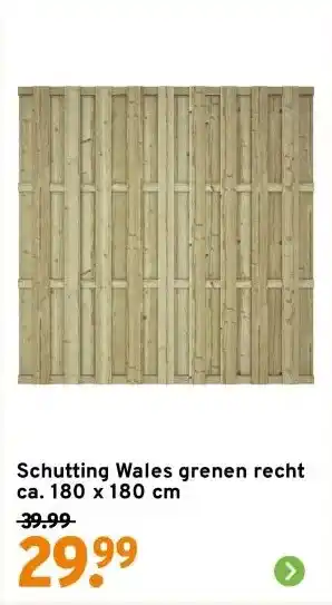 GAMMA Schutting Wales grenen recht ca. 180 x 180 cm aanbieding