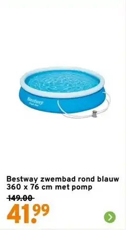GAMMA Bestway zwembad rond blauw 360 x 76 cm met pomp aanbieding