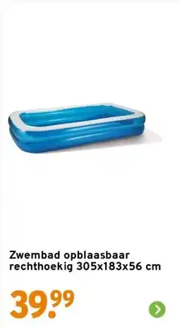 GAMMA Zwembad opblaasbaar rechthoekig 305x183x56 cm aanbieding