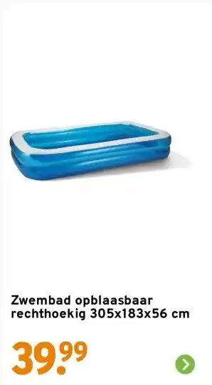 GAMMA Zwembad opblaasbaar rechthoekig 305x183x56 cm aanbieding