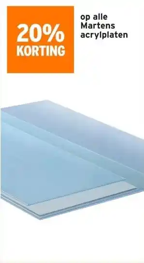GAMMA 20% korting op alle Martens acrylplaten aanbieding