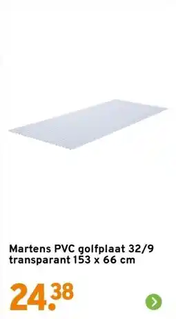 GAMMA Martens PVC golfplaat 32/9 transparant 153 x 66 cm aanbieding