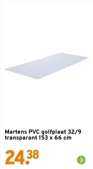 GAMMA Martens PVC golfplaat 32/9 transparant 153 x 66 cm aanbieding
