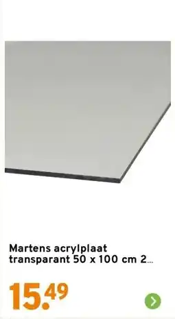 GAMMA Martens acrylplaat transparant 50 x 100 cm 2 mm aanbieding