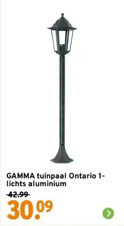 GAMMA GAMMA tuinpaal Ontario 1-lichts aluminium aanbieding