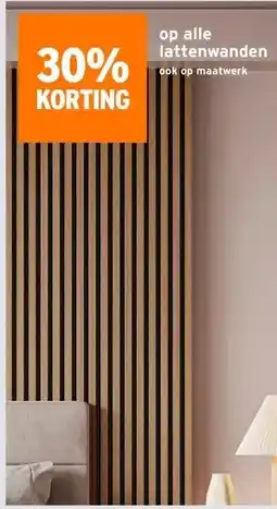 GAMMA 30% KORTING op alle lattenwanden ook op maatwerk aanbieding
