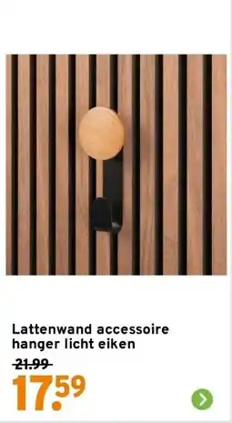 GAMMA Lattenwand accessoire hanger licht eiken aanbieding