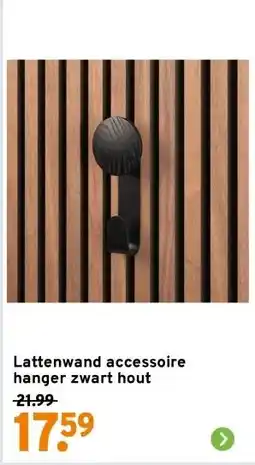 GAMMA Lattenwand accessoire hanger zwart hout aanbieding