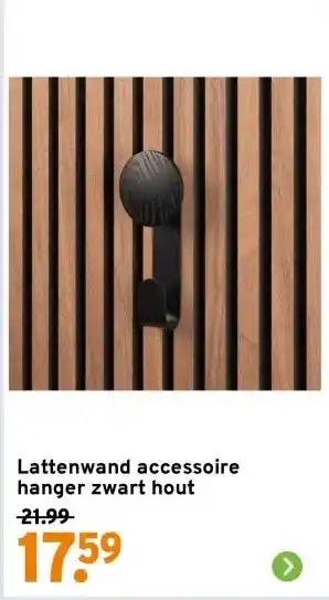 GAMMA Lattenwand accessoire hanger zwart hout aanbieding