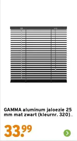 GAMMA GAMMA aluminum jaloezie 25 mm mat zwart (kleurnr. 320) 60x180 cm (bxh) aanbieding