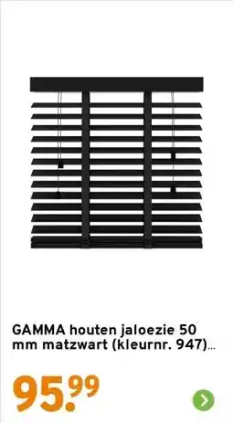 GAMMA GAMMA houten jaloezie 50 mm matzwart (kleurnr. 947) 60x180 cm (bxh) aanbieding