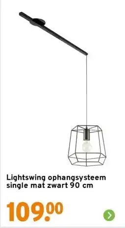 GAMMA Lightswing ophangsysteem single mat zwart 90 cm aanbieding