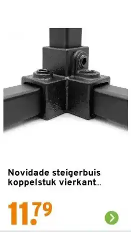 GAMMA Novidade steigerbuis koppelstuk vierkant kniestuk zwart ø 25 mm aanbieding
