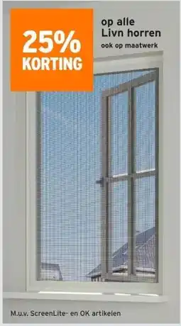 GAMMA 25% KORTING op alle Livn horren aanbieding