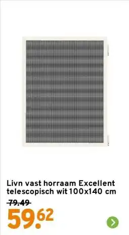GAMMA Livn vast horraam Excellent telescopisch wit 100x140 cm aanbieding