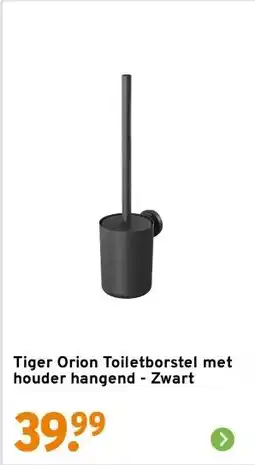 GAMMA Tiger Orion Toiletborstel met houder hangend - Zwart aanbieding