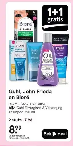 Etos Guhl, John Frieda en Bioré aanbieding
