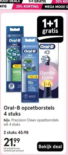 Etos Oral-B opzetborstels 4 stuks aanbieding